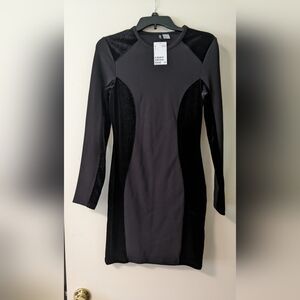 Black stretchy velvet like dress